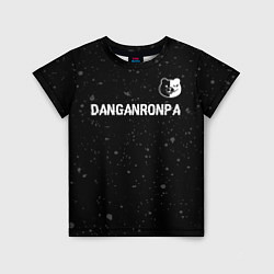Футболка детская Danganronpa glitch на темном фоне: символ сверху, цвет: 3D-принт
