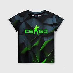 Футболка детская CSGO green texture logo, цвет: 3D-принт