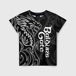 Футболка детская Балдурс гейт 3 - черный дракон, цвет: 3D-принт