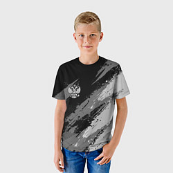 Футболка детская Герб РФ - монохромный, цвет: 3D-принт — фото 2