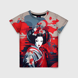 Футболка детская Geisha vector style, цвет: 3D-принт