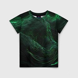 Детская футболка Темно зеленая абстракция
