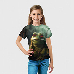 Футболка детская Большая жаба Пепе, цвет: 3D-принт — фото 2
