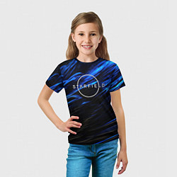 Футболка детская Starfield logo blue background, цвет: 3D-принт — фото 2