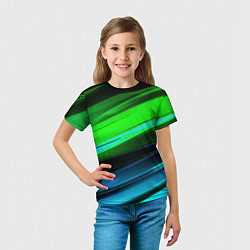 Футболка детская Зеленая абстракция, цвет: 3D-принт — фото 2