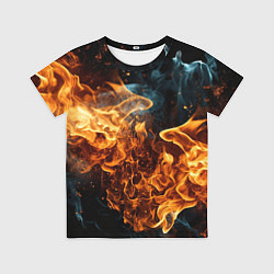 Футболка детская Пламя огня фон, цвет: 3D-принт