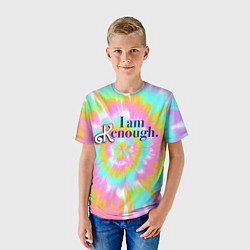 Футболка детская I am Kenough - retro tie-dye, цвет: 3D-принт — фото 2