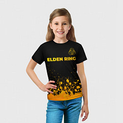 Футболка детская Elden Ring - gold gradient: символ сверху, цвет: 3D-принт — фото 2