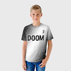 Футболка детская Doom glitch на светлом фоне: символ сверху, цвет: 3D-принт — фото 2