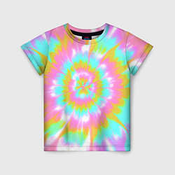 Футболка детская Tie-Dye кислотный в стиле барби, цвет: 3D-принт