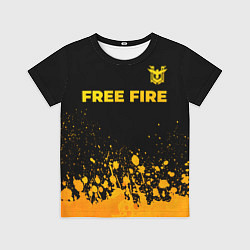 Футболка детская Free Fire - gold gradient: символ сверху, цвет: 3D-принт