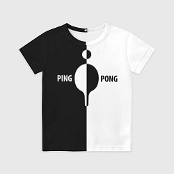 Футболка детская Ping-Pong черно-белое, цвет: 3D-принт