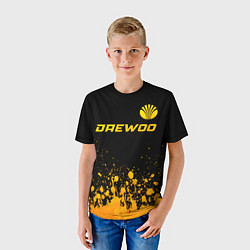 Футболка детская Daewoo - gold gradient: символ сверху, цвет: 3D-принт — фото 2