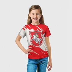 Футболка детская Belarus герб краски, цвет: 3D-принт — фото 2