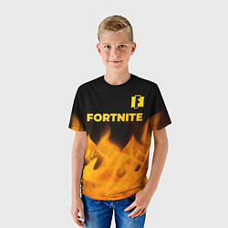 Футболка детская Fortnite - gold gradient: символ сверху, цвет: 3D-принт — фото 2