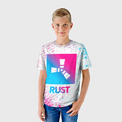 Футболка детская Rust neon gradient style, цвет: 3D-принт — фото 2