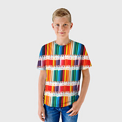 Футболка детская Яркие цветные карандаши, цвет: 3D-принт — фото 2