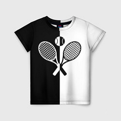 Футболка детская Теннис - чёрно белое, цвет: 3D-принт