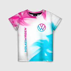 Футболка детская Volkswagen neon gradient style вертикально, цвет: 3D-принт