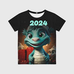 Футболка детская Зеленый дракончик 2024 год, цвет: 3D-принт
