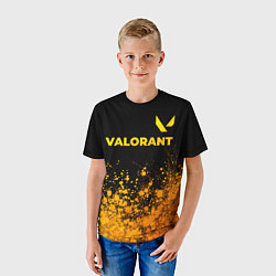 Футболка детская Valorant - gold gradient посередине, цвет: 3D-принт — фото 2