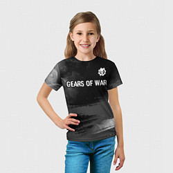 Футболка детская Gears of War glitch на темном фоне посередине, цвет: 3D-принт — фото 2