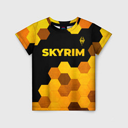 Футболка детская Skyrim - gold gradient посередине, цвет: 3D-принт