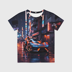 Футболка детская Гоночный футуристичный автомобиль, цвет: 3D-принт