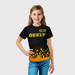 Футболка детская Geely - gold gradient посередине, цвет: 3D-принт — фото 2