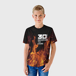Футболка детская Thirty Seconds to Mars fire, цвет: 3D-принт — фото 2