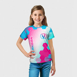 Футболка детская Changan neon gradient style вертикально, цвет: 3D-принт — фото 2