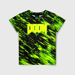 Футболка детская Doom огенное лого кислотное, цвет: 3D-принт