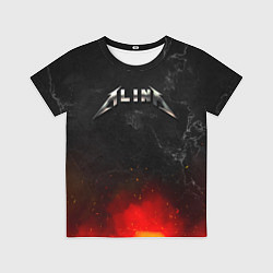 Футболка детская Алина в стиле Металлики - искры и огонь, цвет: 3D-принт