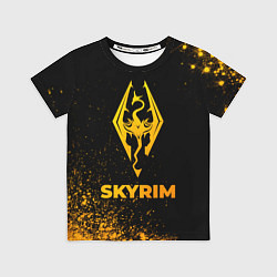 Футболка детская Skyrim - gold gradient, цвет: 3D-принт