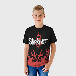 Футболка детская Slipknot в огне, цвет: 3D-принт — фото 2