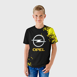 Футболка детская Opel желтые краски, цвет: 3D-принт — фото 2