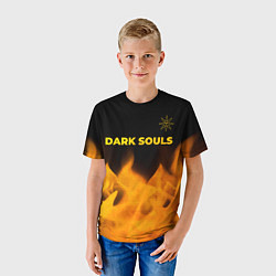 Футболка детская Dark Souls - gold gradient посередине, цвет: 3D-принт — фото 2