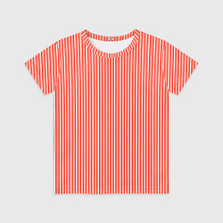 Футболка детская Красно-белая вертикальная полоса, цвет: 3D-принт