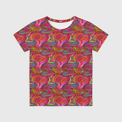 Футболка детская Сетчатый разноцветный узор, цвет: 3D-принт
