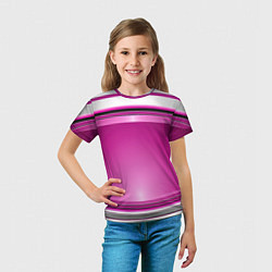 Футболка детская Розовый выпуклый фон, цвет: 3D-принт — фото 2