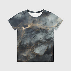 Футболка детская Темно-серый мрамор, цвет: 3D-принт