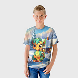 Футболка детская Крошечный дракон зимы 2024, цвет: 3D-принт — фото 2