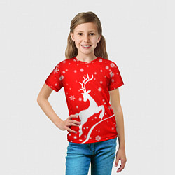 Футболка детская Christmas deer, цвет: 3D-принт — фото 2