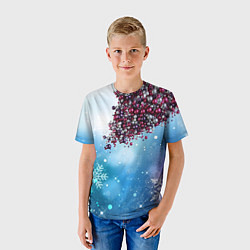 Футболка детская Цунами из новогодних шариков, цвет: 3D-принт — фото 2
