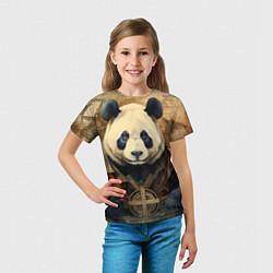 Футболка детская Панда арт-портрет, цвет: 3D-принт — фото 2