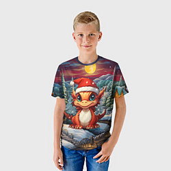 Футболка детская Новый год 2024 символ года дракон, цвет: 3D-принт — фото 2