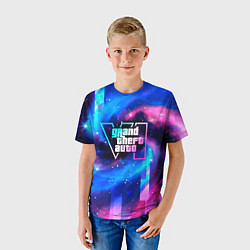 Футболка детская GTA6 неоновый космос, цвет: 3D-принт — фото 2