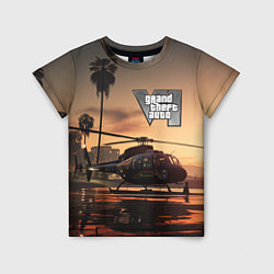 Футболка детская GTA 6 вертолет, цвет: 3D-принт
