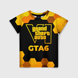 Футболка детская GTA6 - gold gradient, цвет: 3D-принт