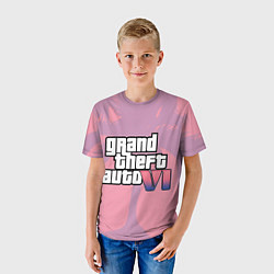 Футболка детская GTA 6 pink, цвет: 3D-принт — фото 2